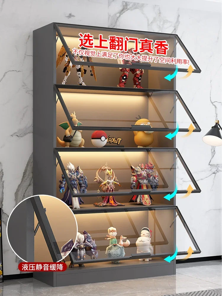 Glass Door Display Cabinet Product Display Toys Storage Home Model Figure Building Block Ornament Bookcase Wine Cabinet