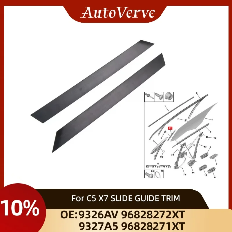 Suitable for Citroen C5X7 C5 (x7) 9326AV 96828272XT 9327A5 96828271XT LEFT RIGHT Sliding groove guide decorative strip