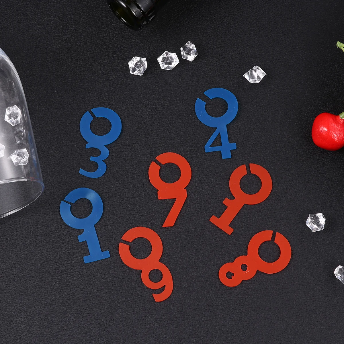 

20Pcs Silicone Number Red Wine Glass Markers Non-Slip Eco-Friendly Party Cocktail Dinner Identifiers Black Dark Brown