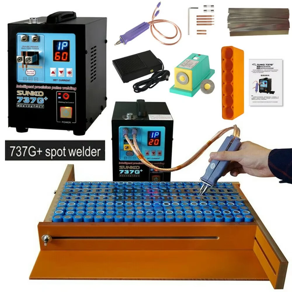 

737G+ Battery Spot Welder 4.3KW LED Light Spot Welding Machines with Welding Pens For 18650 Lithium Batteries Pack DIY Soldering