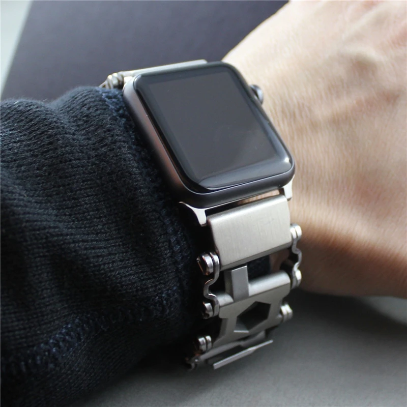 Imagem -03 - Multifunctional Metal Strap para Apple Ver 49 mm mm mm mm 45 mm 41 mm Iver se 44 Milímetros 42 Milímetros 40 Milímetros Aço Inoxidável