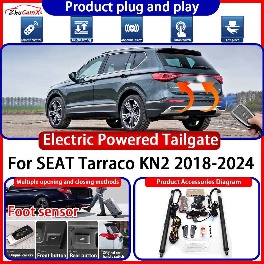 ZhuCamX Electric OEM Powered Tailgate for SEAT Tarraco KN2 2018-2024 Anti Pinch Smart Intelligent Control Gate Lift Kit