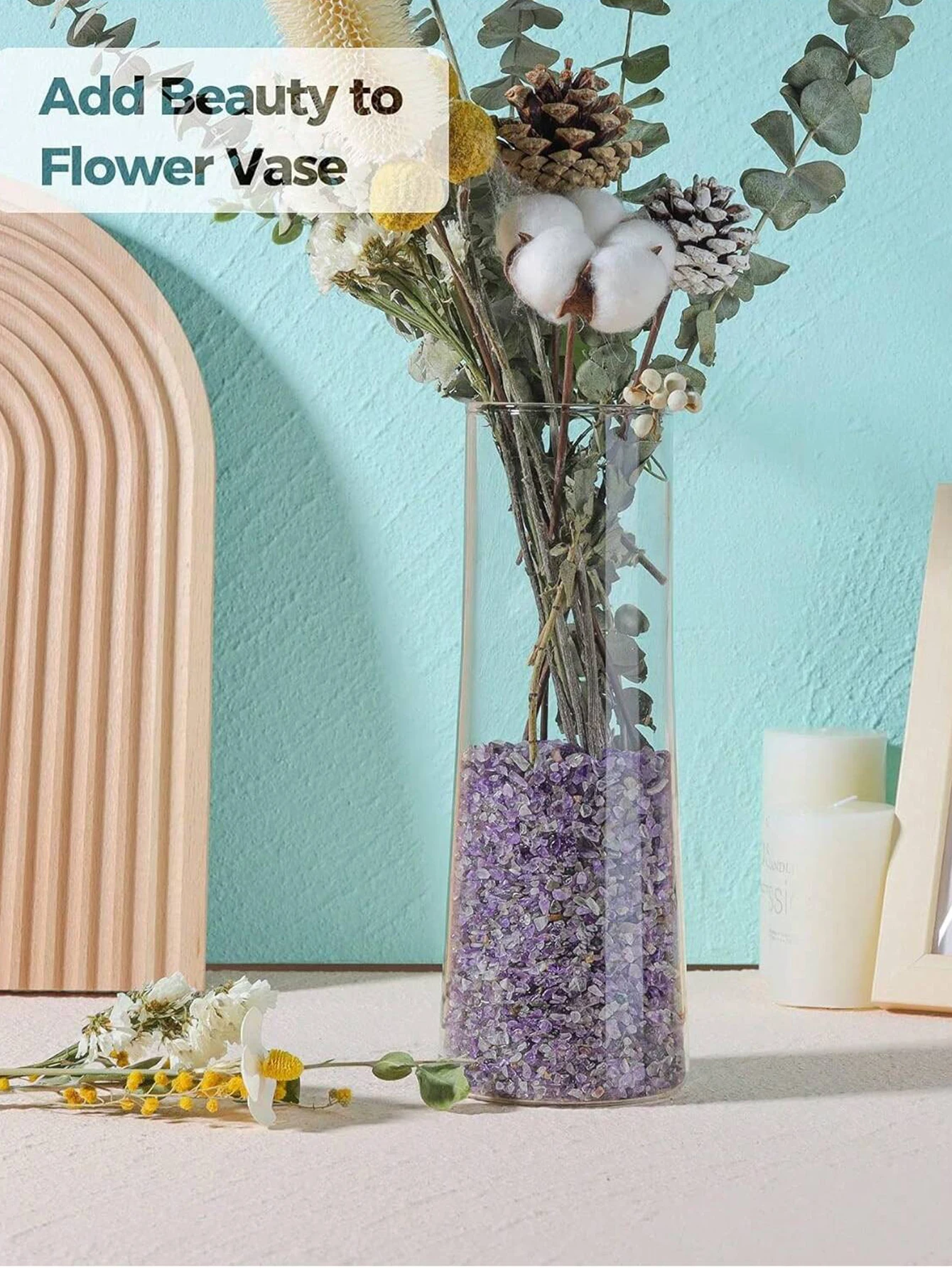 Tumbled Chips Stones Crushed Crystal Quartz , Irregular Shaped Gravels Pebbles Healing Stones, DIY Smoothed Rocks for Potted Pla view 3