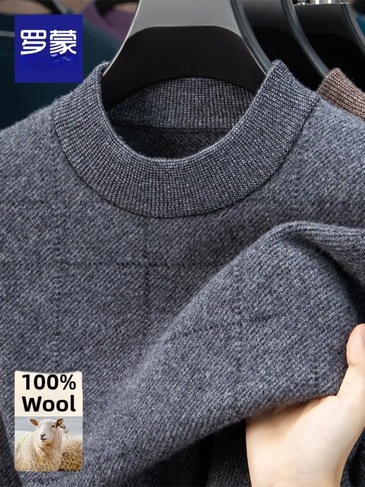 

Высококачественный мужской свитер из чистой шерсти Lormen Long Sve round Ne, вязаный теплый повседневный модная одежда для папы, зимняя деловая повседневная одежда