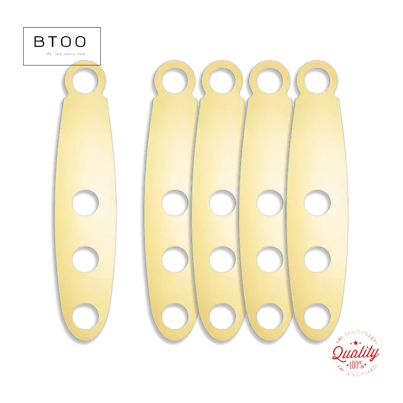 

14 К позолоченный разъем для подвески с несколькими отверстиями, висячие пустые звенья для стержня, ювелирные аксессуары «сделай сам», фурнитура для изготовления подвесок