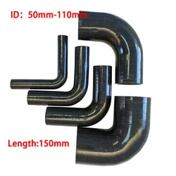 Black 90 Degree Elbow General Silicone Coolant Intercooler Tube Pipe Hose ID50mmto110mm3-Ply 4-Ply