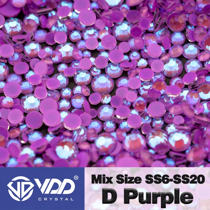 VDD Großhandel Neue Neon Farbe Mix Größe SS6-SS20 Glas Strass Kristall Hohe Qualität Flatback Steine DIY Nail art Dekorationen – Detail 34