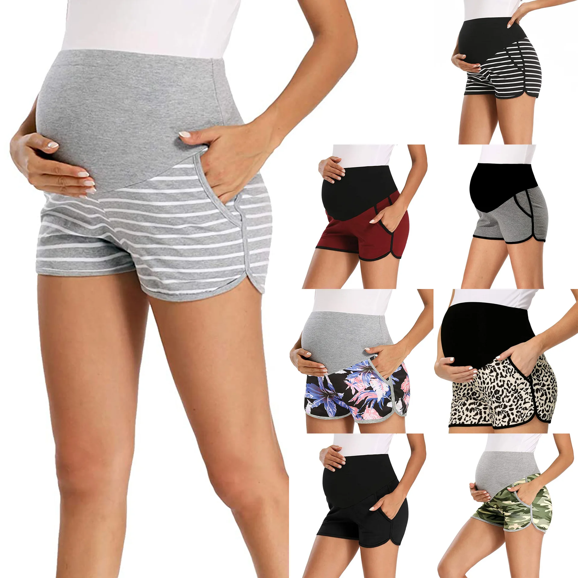 New Summer Maternity Booty Shorts Women Short Patchwork Casual Sport Pants Pregnant Woman Sweatpants Pantalones Cortos De Mujer