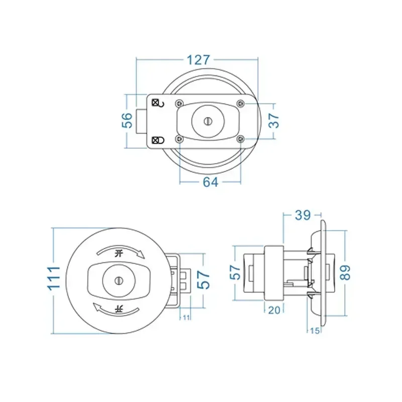 RV Toilette Badezimmer Nachrüstteile Rundes Türschloss