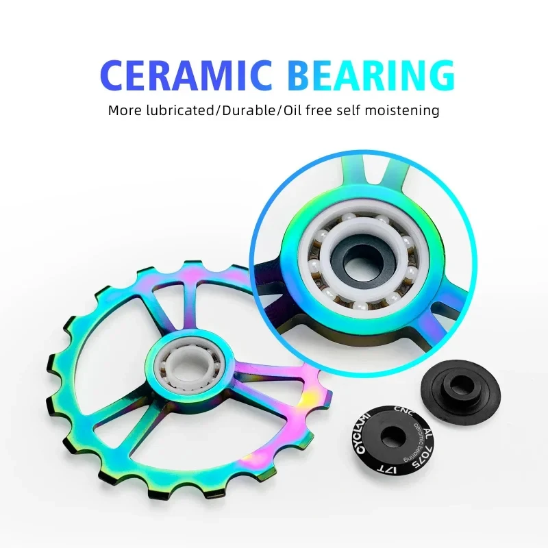 CYCLAMI UT Ceramic Bearing Carbon Fiber Jockey Pulley Wheel Set, 11 Speed Rear Derailleur Guide Wheel for SHIMANO view 3