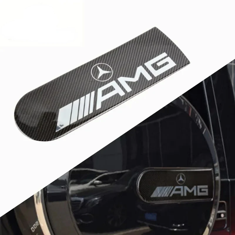 

Car tire cover AMG carbon fiber badge sticker is suitable for Mercedes-Benz W463 G500 G63 G65 AMG spare tire cover decoration.