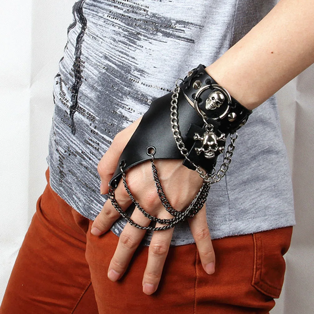

1Pcs Skull Bracelet Halloween Punk Style Finger Wrist Jewelry Unique Hand Decor Fashion Accessory