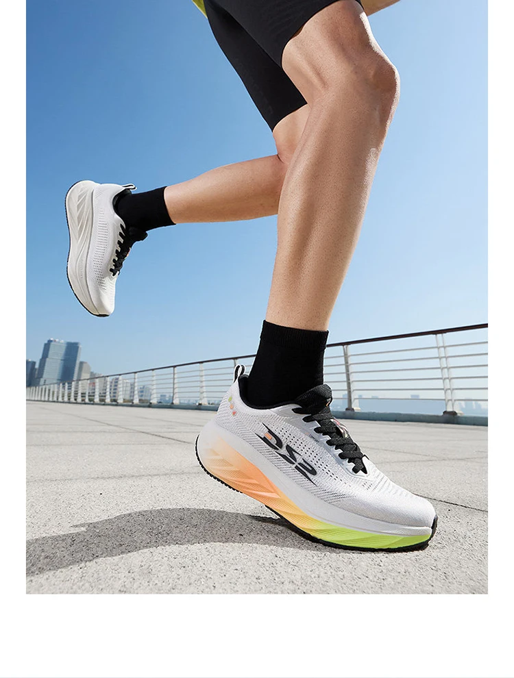 QIAODAN DS2 2nd Gen Men's Wide Toe Box Running Shoes Breathable Mesh Lightweight Shock Absorbing Sports Sneakers QXB023263220R