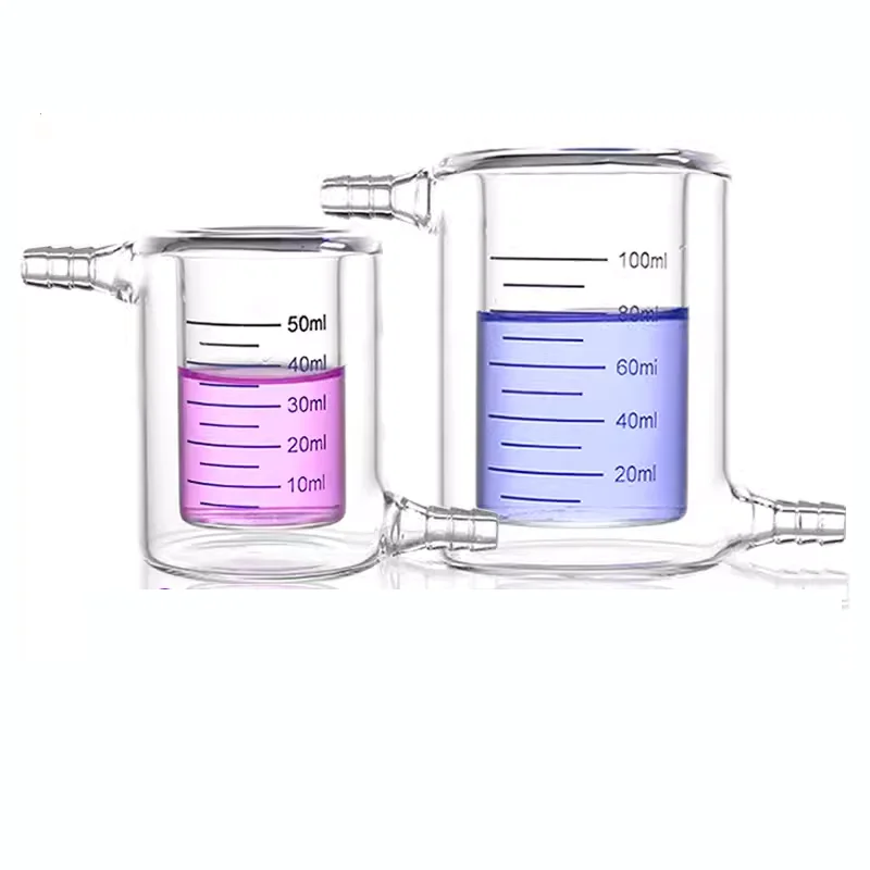 Reactor fotocatalítico de vidrio con camisa de doble capa para laboratorio, con escala 10/25/50/100/150/250/500/1000/3000ml