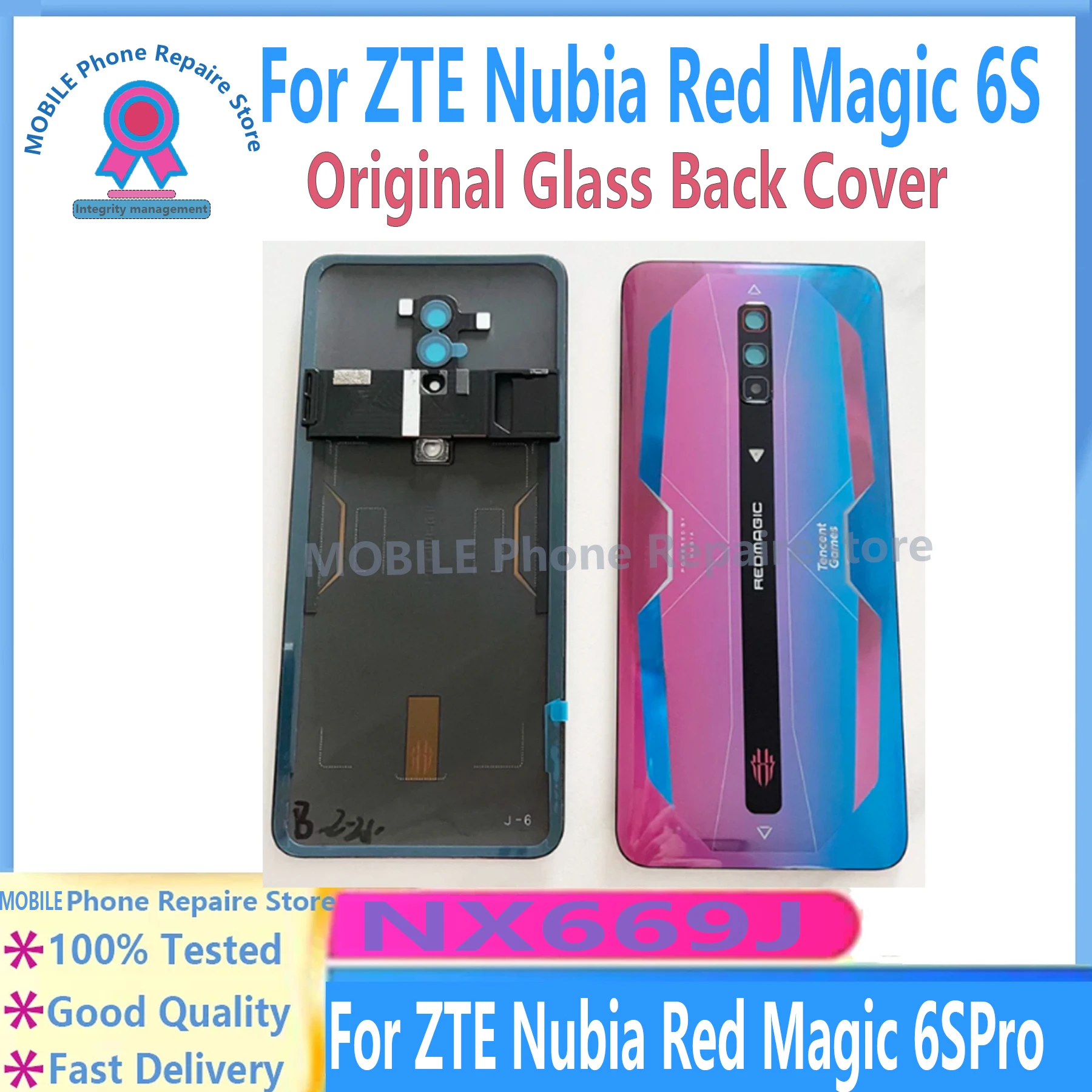 para-zte-nubia-red-magic-6-6s-pro-nx669j-tampa-da-bateria-de-vidro-habitacao-traseira-substituicao-oem-original