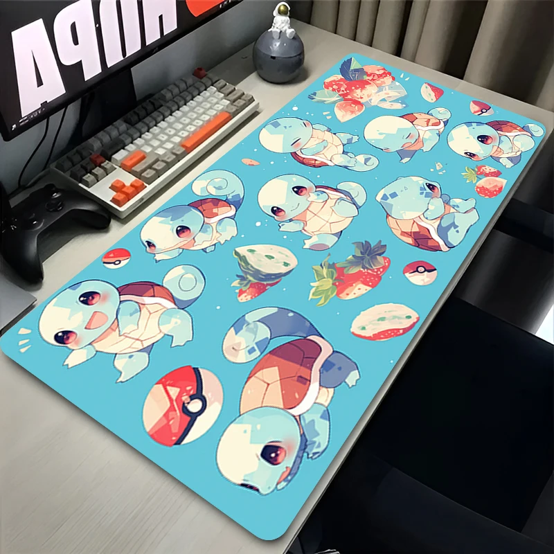 New Anime Mouse Pad Larger XXL Speed Mini Pc Computer Keyboard Pads Desk Mat P-pokemon Squirtle Gaming Accessories Home Mousepad