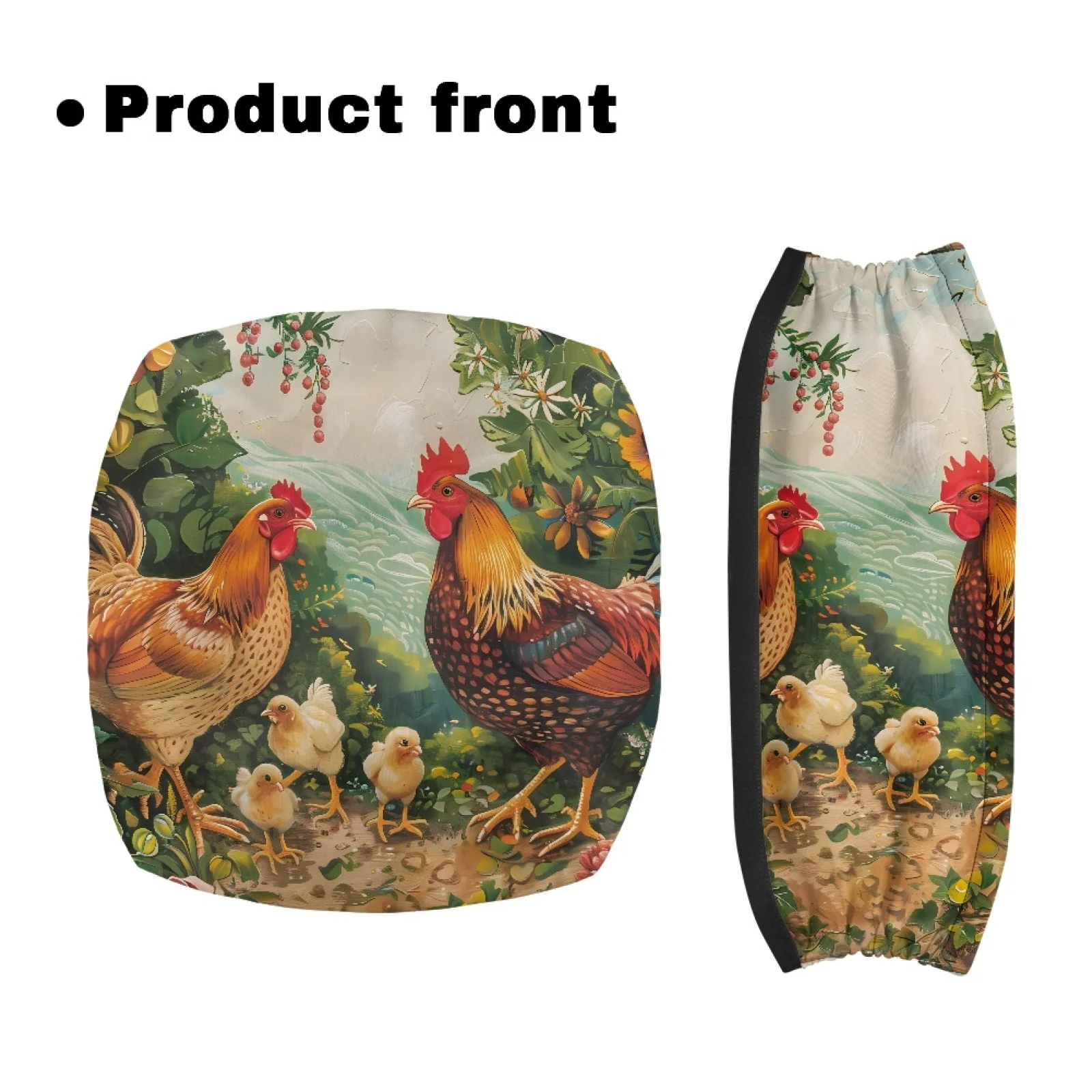 Coloranimal Quick Installation Stretchable Material 2 Pcs Rollator Walker Seat Back Cover for Friends for Outdoor Park Chicken