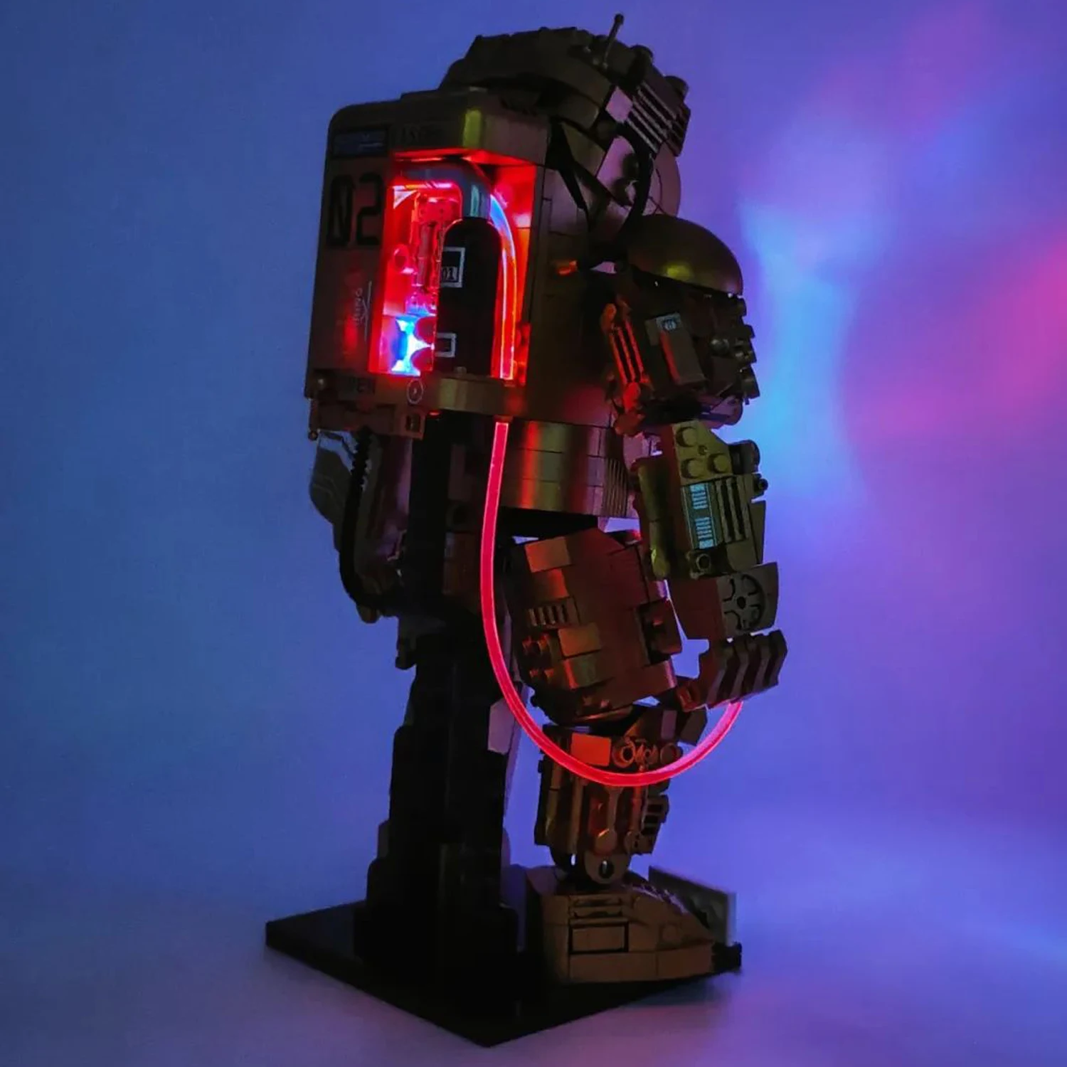 990PCS Semi Mechanical Space Astronaut Building Blocks Aerospace Gold Collection Version Colorful LED Light Toy Gift For Friend