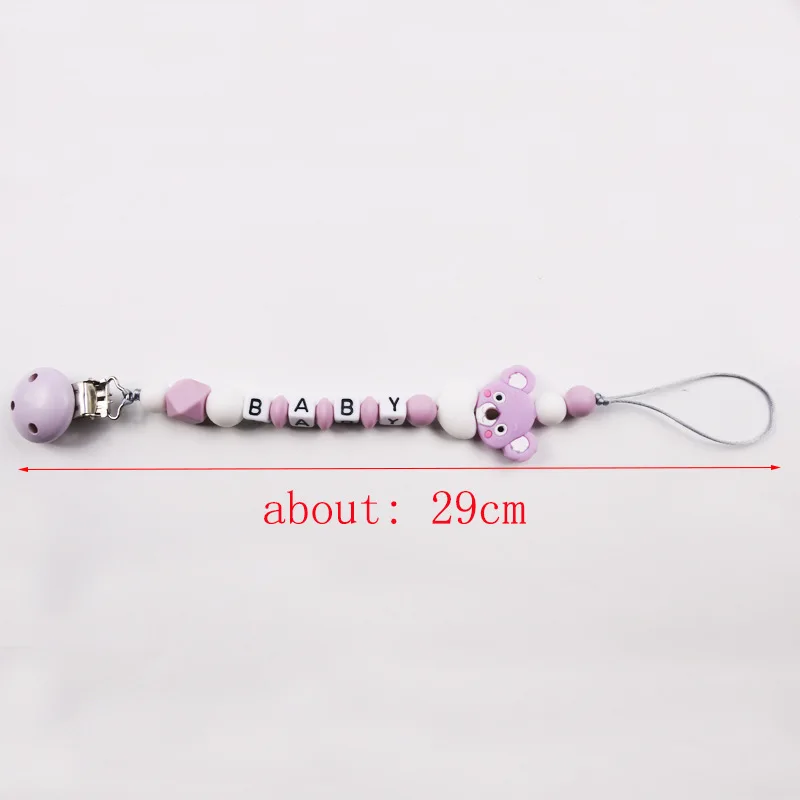 الطفل شخصية اسم مشابك مصاصة للرضع سلاسل مصاصة اليدوية طفل التسنين سلسلة الحلمة كليب اللعب هدية الوليد مخصصة