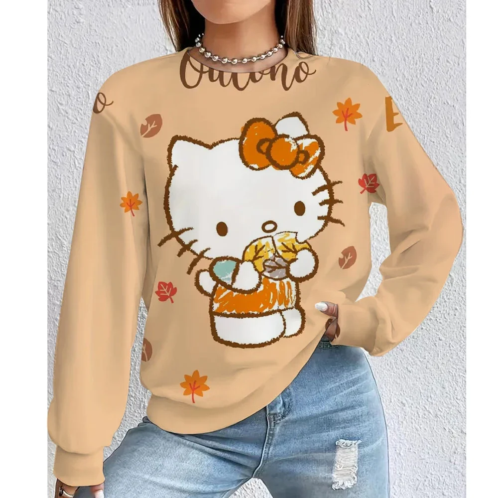 بلوفر نسائي أنيق على طراز Y2K بلوفر كاجوال دافئ ومريح بأكمام طويلة مع نمط بناتي لخريف وشتاء نسائي