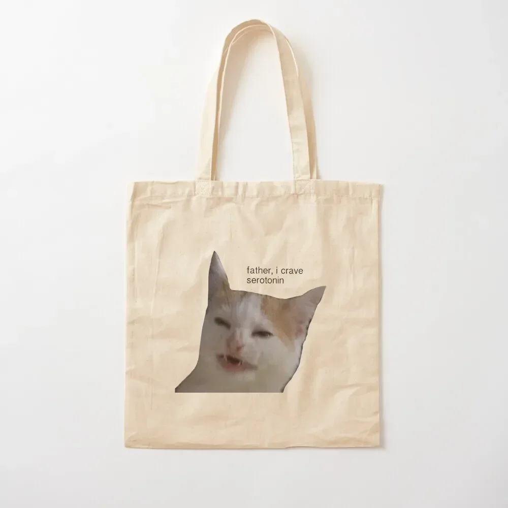

2025 New Father, I Crave Serotonin Tote Bag Canvas Cute Pouch Bag Lady Bags Tote Bag Woman