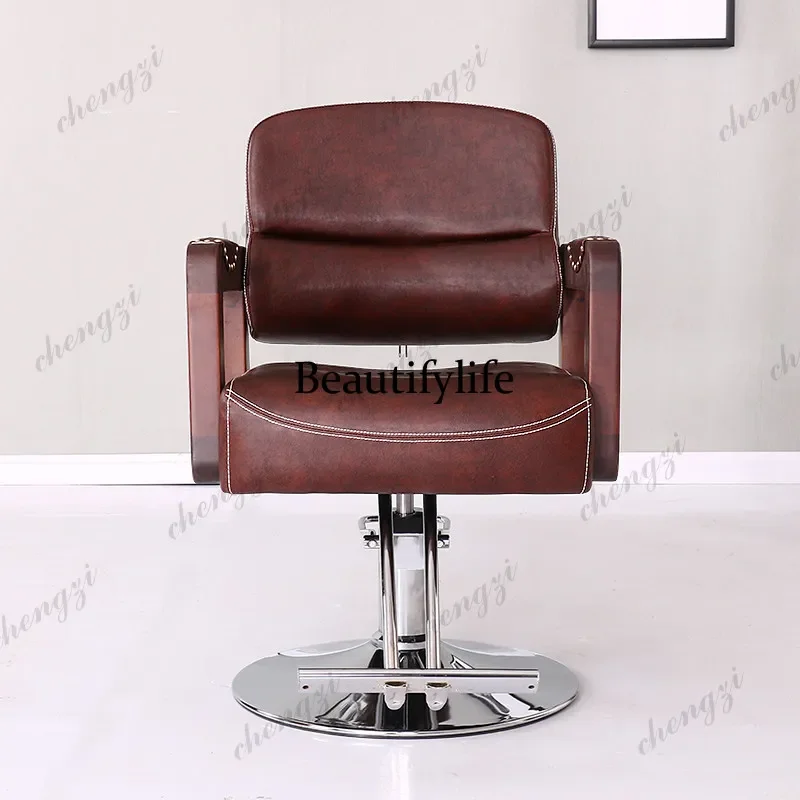 Y136  Hair salon special wrought iron beauty salon cutting chair retro barber chair beauty salon supplies
