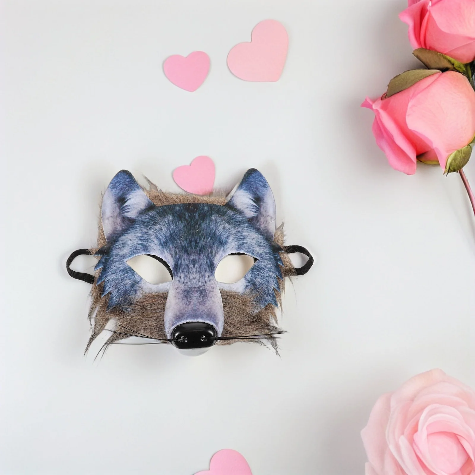 

Half Face Animal Mask 3D Realistic Wolf Design For Halloween Carnival Cosplay Party Dress Up Accessories