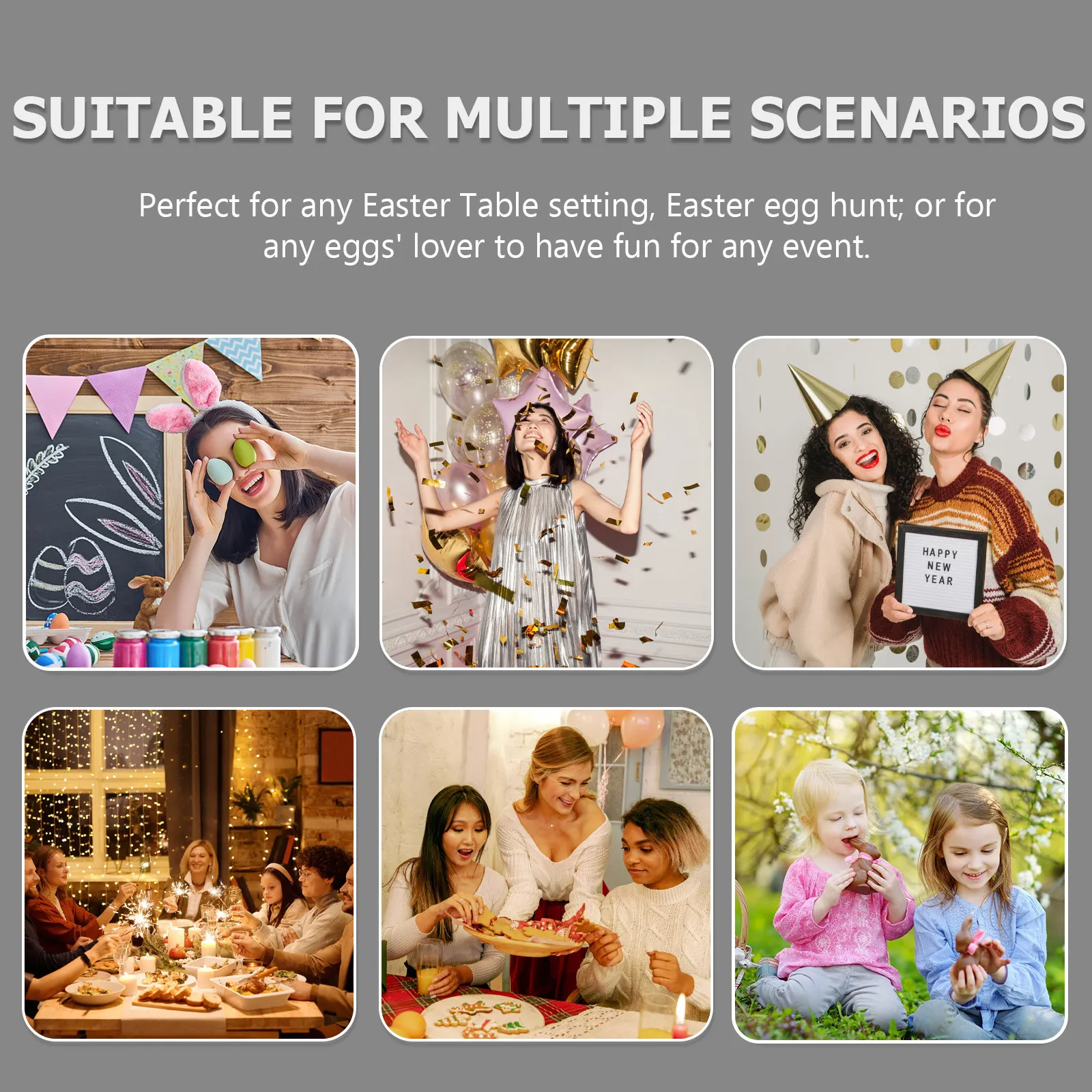 

Набор из 12 пластиковых пасхальных яиц для наполнения, креативные яйца-сюрпризы для украшения пасхального стола и праздничных мероприятий