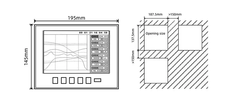 Registratore dati digitale multiuso OEM personalizzabile Grafico USB colorato Registratore di temperatura del livello dell'acqua per strumenti di prova