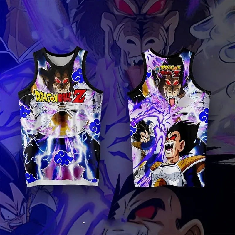 2026 Summer Dragon Ball Retro Fitness Vest Men's Oversized 3D Printed Vest Family Unisex Children's Sports Shirt