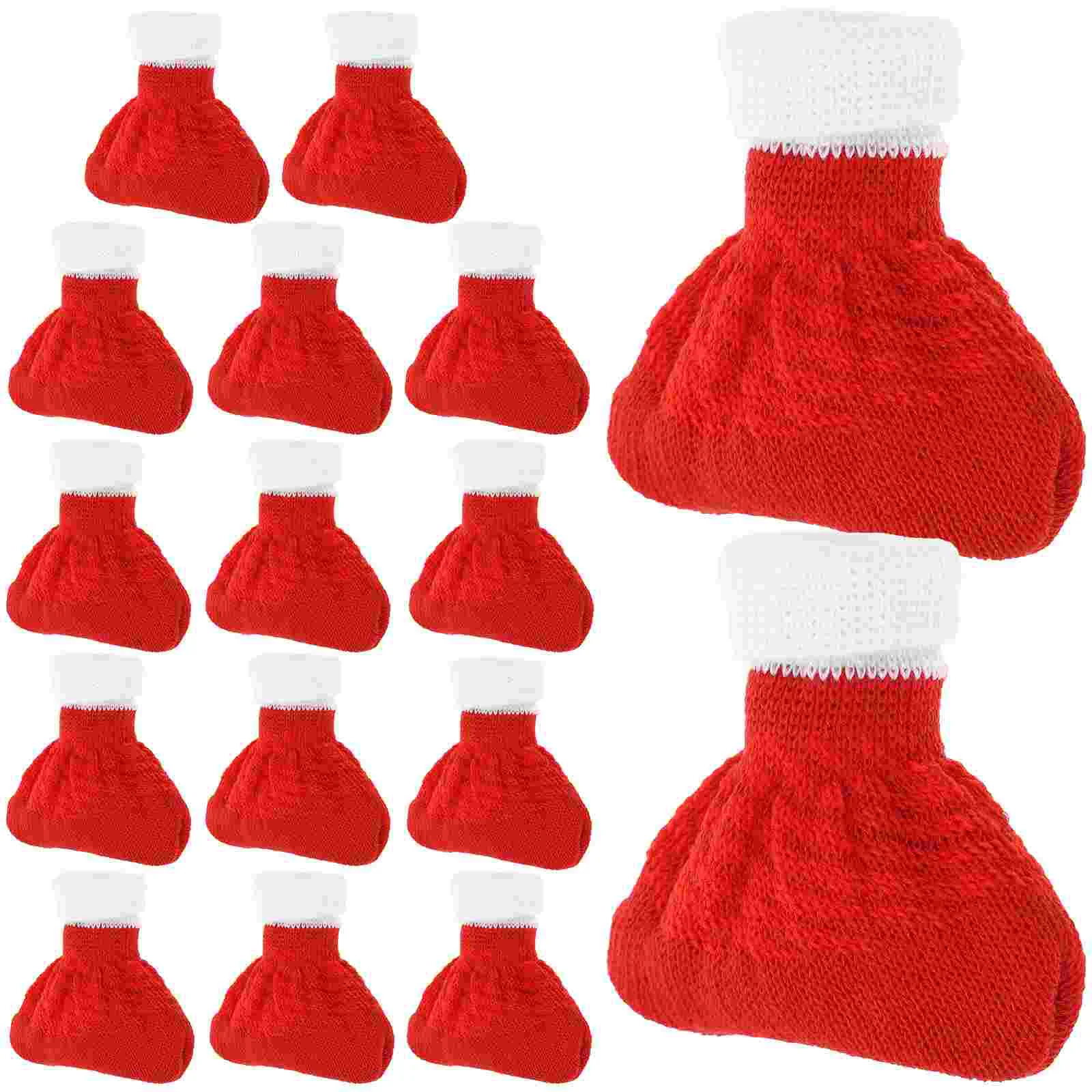 16 Pcs Christmas Chairs Table Feet Covers Leg Sleeve Furniture Caps Anti Scratch Polyester Cotton Decorative Cloth