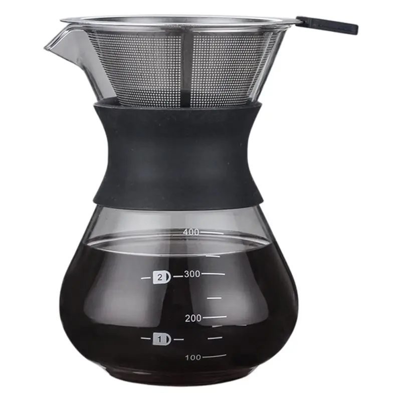 A36T-Dripper Coffee Maker With Stainless Steel Filter, Pour Over Coffee Brewer Brewing Set Featuring Thermal Insulation