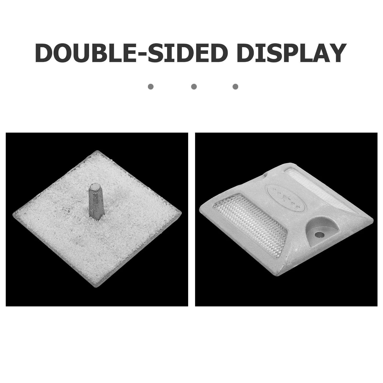 2pcs Reflective Road Markers High Visibility Raised Design For Driveway Parking Lot Trail Street Safety Durable Pavement