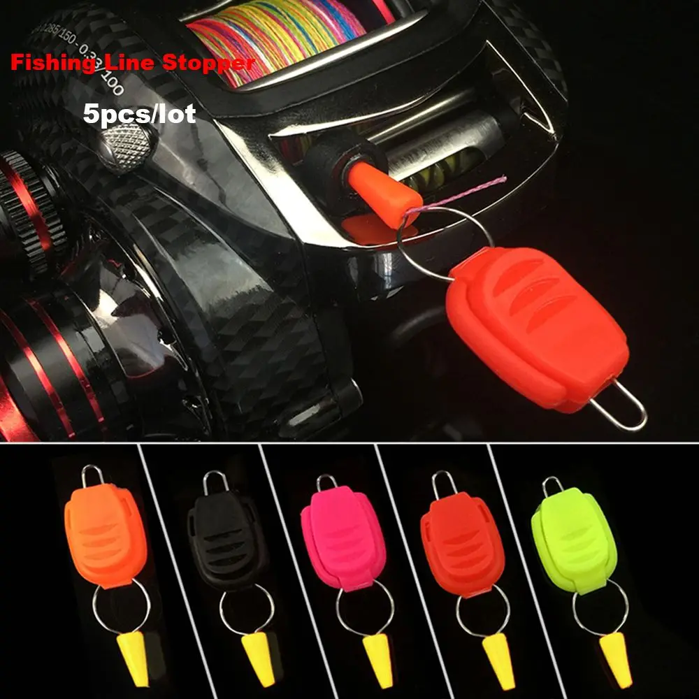 5 PCs Color At Random HOT Plastic Wire Fastening ABS Buckle Clip Thread Holder Fishing Line Stopper Water Drop Wheel