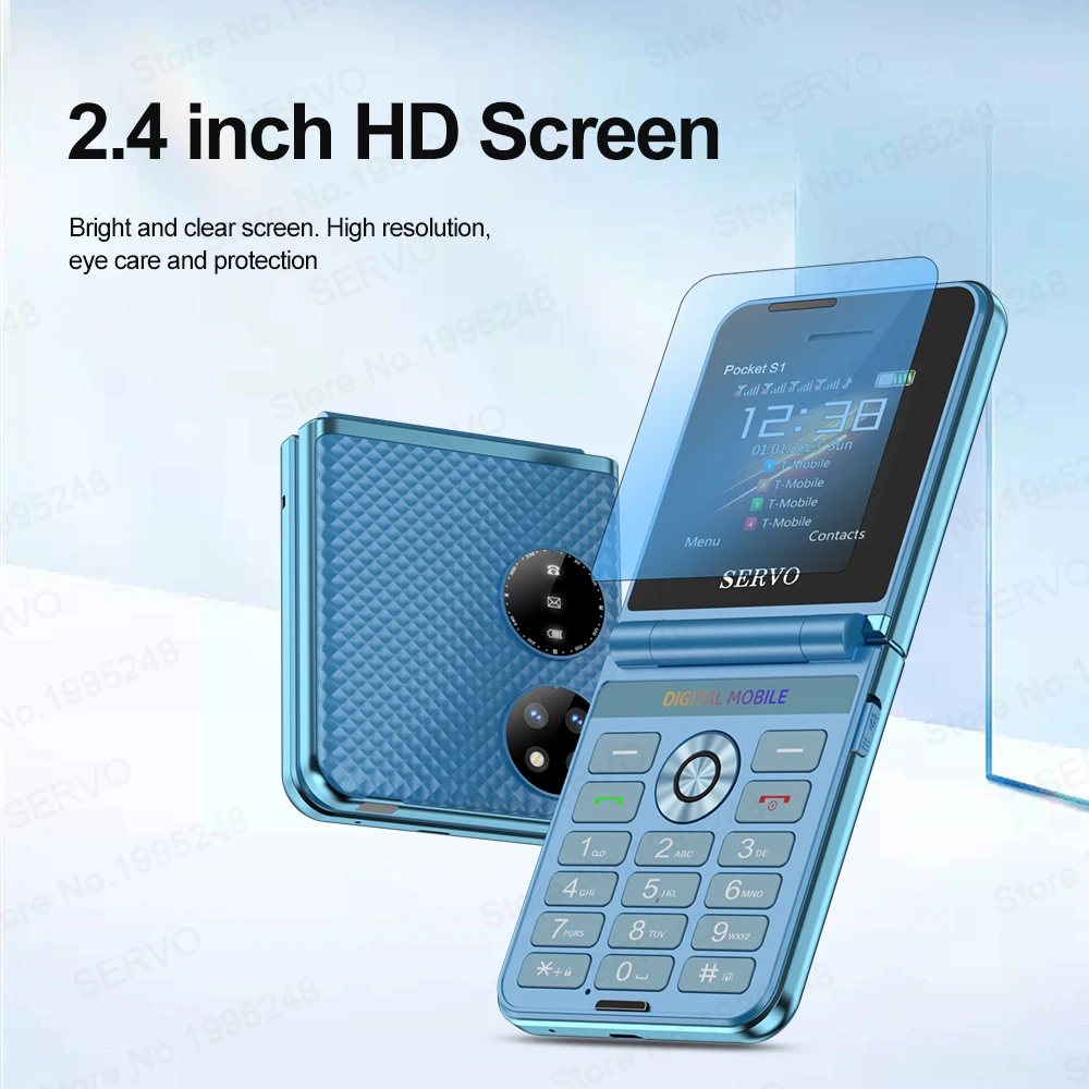 سيرفو جيب S1 2G GSM الوجه الهاتف المحمول سرعة الاتصال الهاتفي تسجيل المكالمات ماجيك صوت مصباح يدوي 4 SIM الاستعداد طوي الهاتف المحمول MP3/4 #5