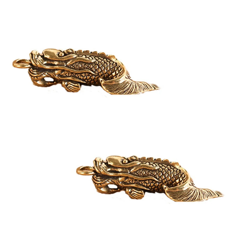 

2Pcs Brass Carp Jumping Sculpture Home Ornaments Desktop Decoration Vintage Brass Craft Office Room Decor Gift Idea