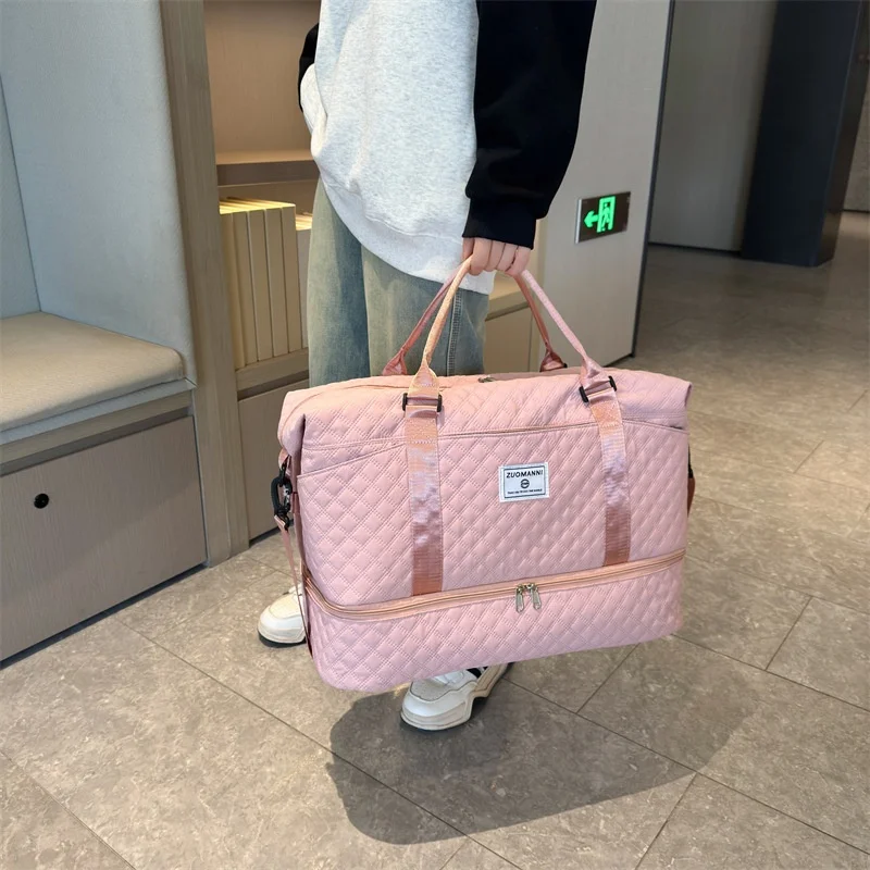 large-capacity-fitness-bag-women's-travel-bag-wet-and-dry-separation-short-trip-bag-mother-daughter-set-carry-on-bag-storage-bag