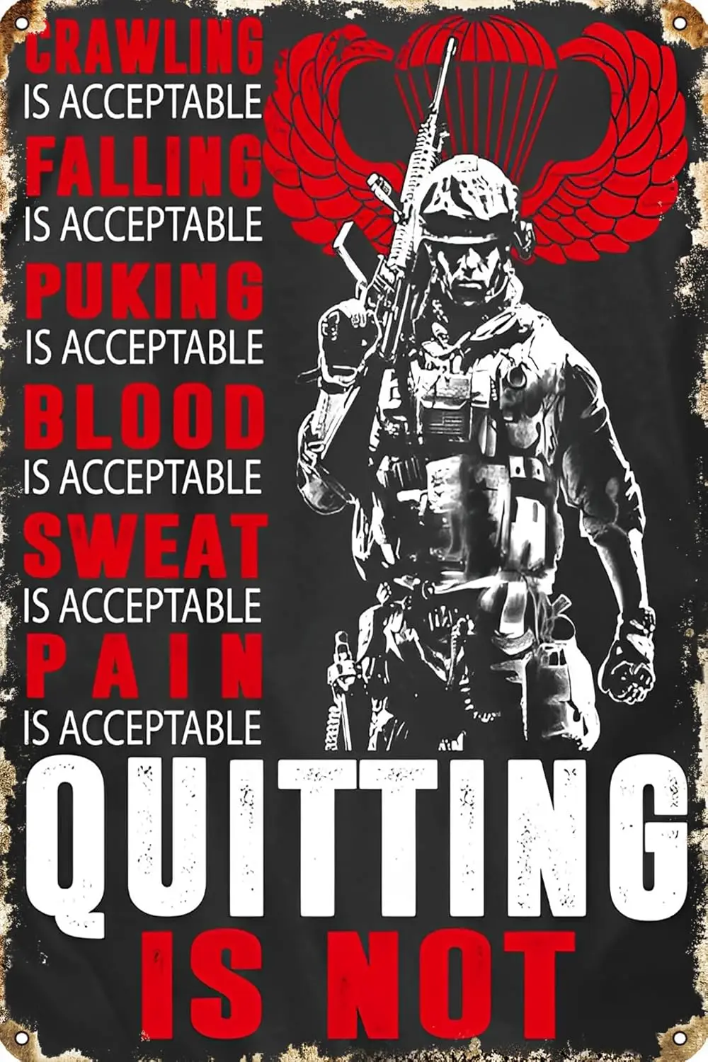 Quitting Is Not Poster Retro Metal Tin Sign 12 X 8 Inch Home Cafe Bar Man Cave Wall Decor