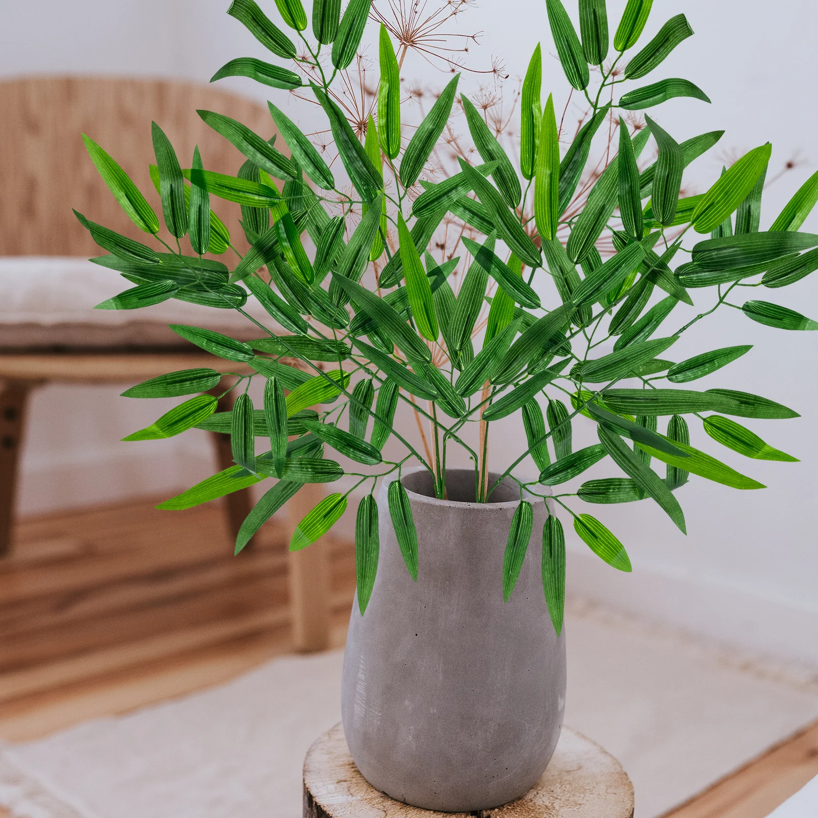 

5Pcs Imitation Bamboo Leaves Decor Realistic Fake Plants for Housewarming Gift Home Heating Office Banquet Decoration Supplies