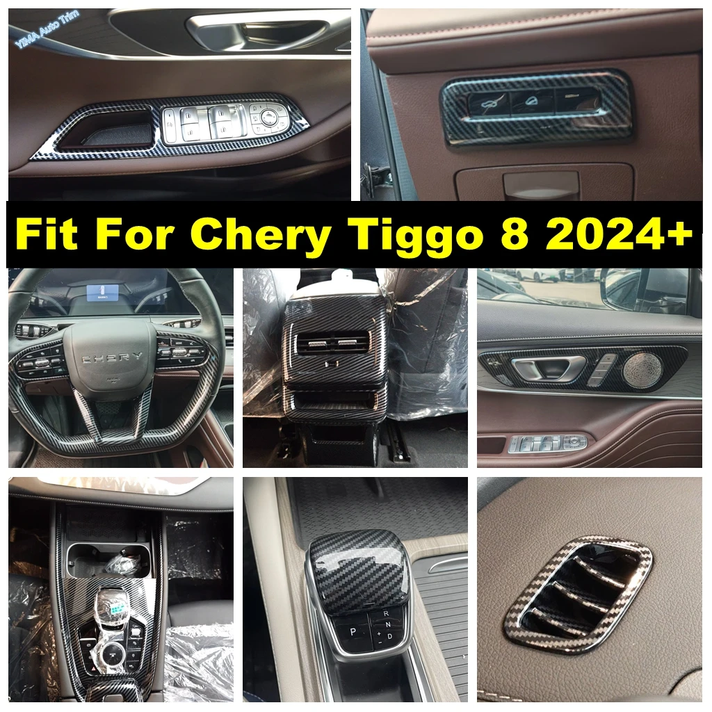 

Carbon Fiber Look Car Window Lift Button / Air AC Outlet / Gear Shift Box Cover Trim ABS Accessories For Chery Tiggo 8 2024 2025