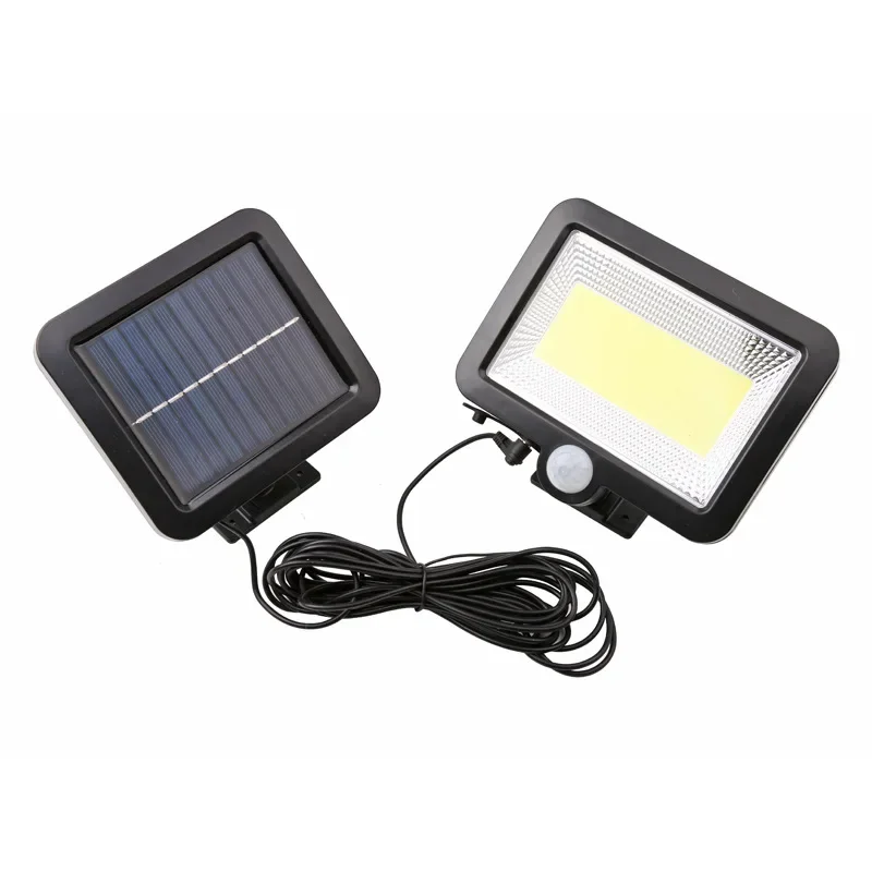 Solar Split Wall Sconce com Sensor, Luzes do pátio ao ar livre, Garage Lights, 56LED, 100COB