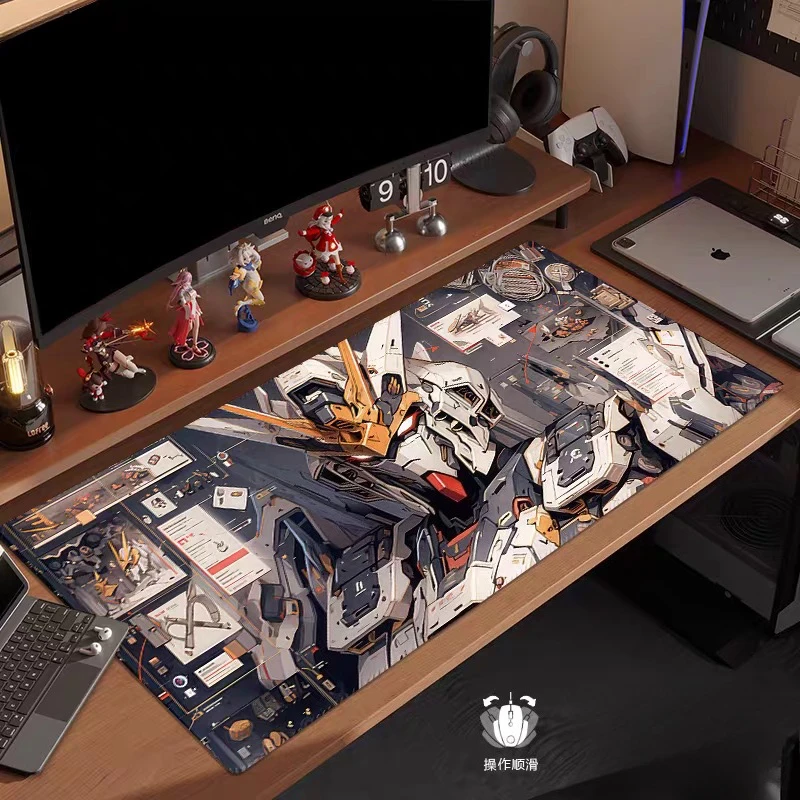 Cartoon HD-Druck Gundam Leder-Mauspad Übergroßes Computer-Tastaturpad Anime-Spiel Anime-Jungen Rutschfeste Gaming-Matte Laptop-Matte