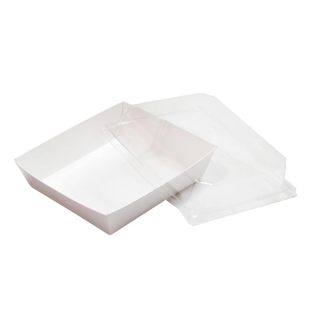 

50pcs Cake Boxes Food Grade White Cardboard Sandwich Cookie Cupcake Containers Eco Friendly Party Favors Wedding Birthday