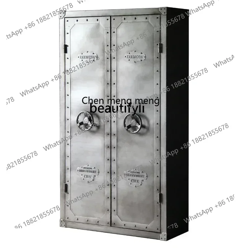 

D178 Y Iron Loft Retro Personalized Industrial Style Cabinet Single Wardrobe Locker Bedroom Clothes Closet