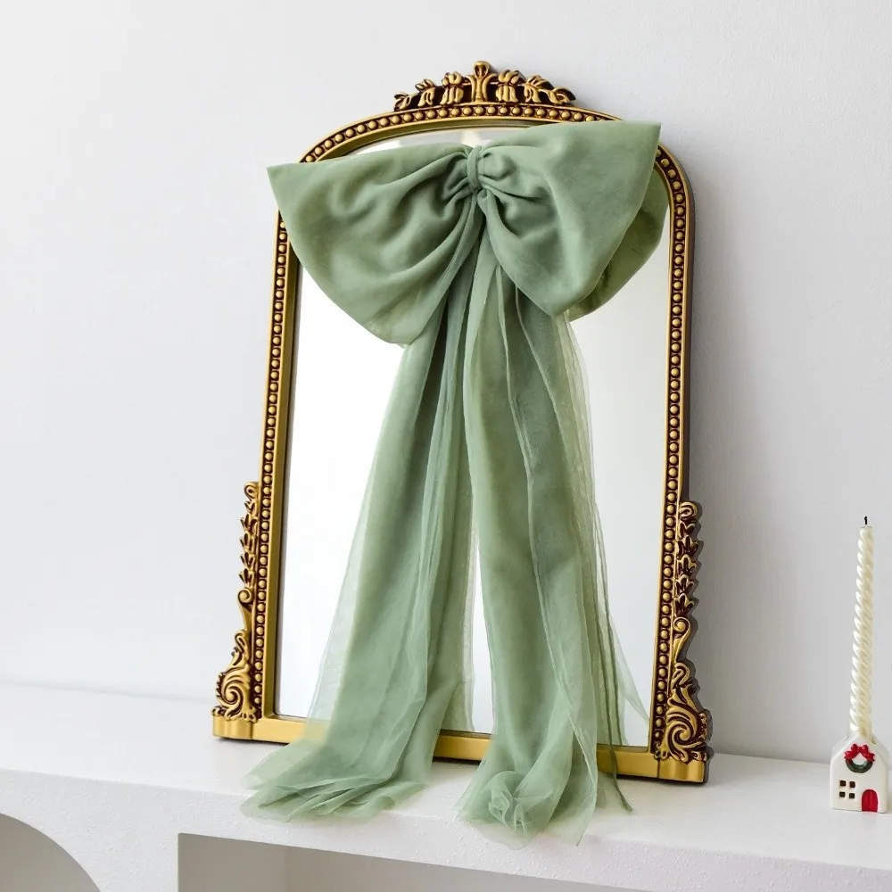 

Festive Home Decor Mesh Red Christmas Bow Decoration Decorative Large Bow Hanging Ornaments Exquisite Bow Knot Baubles New Year