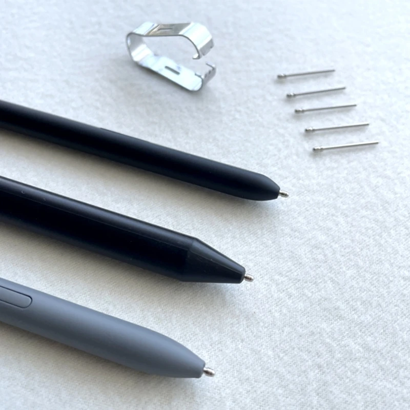 Y1UB 2Pcs Metal Round Threaded Head Pen Cores with Clip Replacement for Remarkable Write Styluses Pen