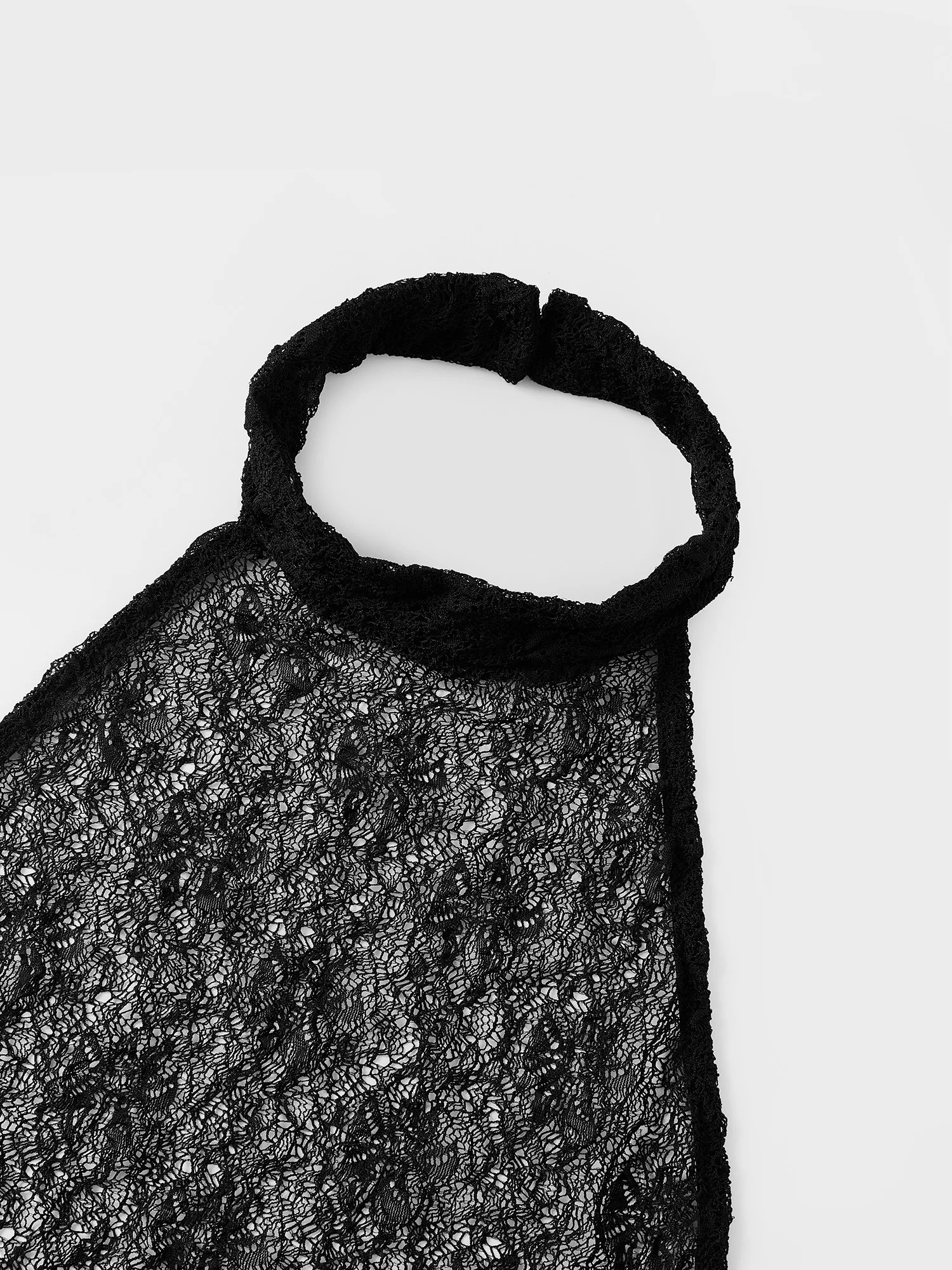 

Women Summer Sleeveless Dress Casual Sheer Backless Halter Neck Bodycon Party Dress for Beach Club Streetwear