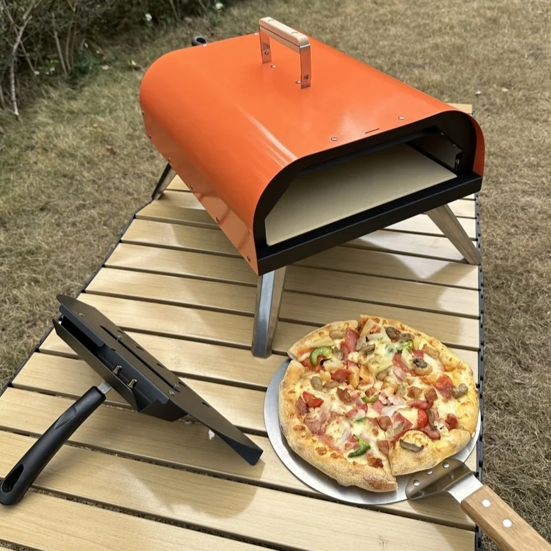 2025 تصميم جديد المحمولة الصلب فرن البيتزا موقد في الهواء الطلق مخيم ودية مصنع منفذ الخشب بيليه النار دخاني الفحم الوقود