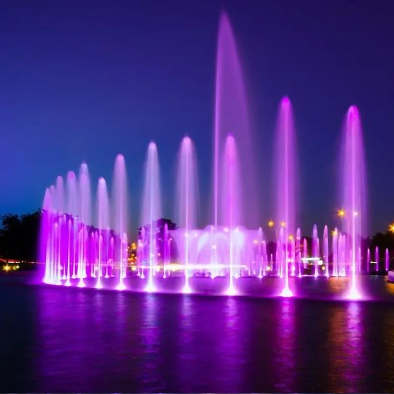 Stainless Steel Commercial Musical Dancing Garden Water Fountain DMX Control Water Resistant Outdoor Use