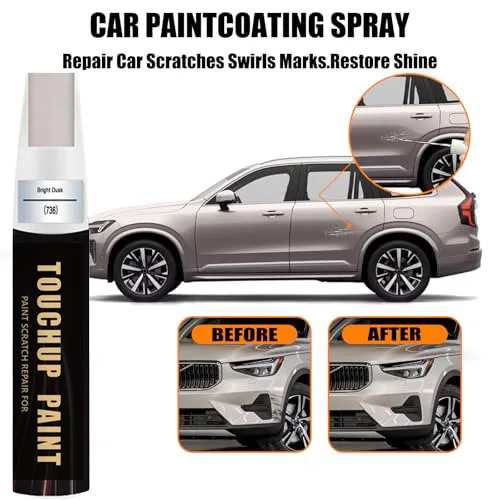 Car Touch Up Paint(Bright Dusk(736)) for Volvo, Car Paint Scratch Repair Kit, Quick & Easy Solution to Repair